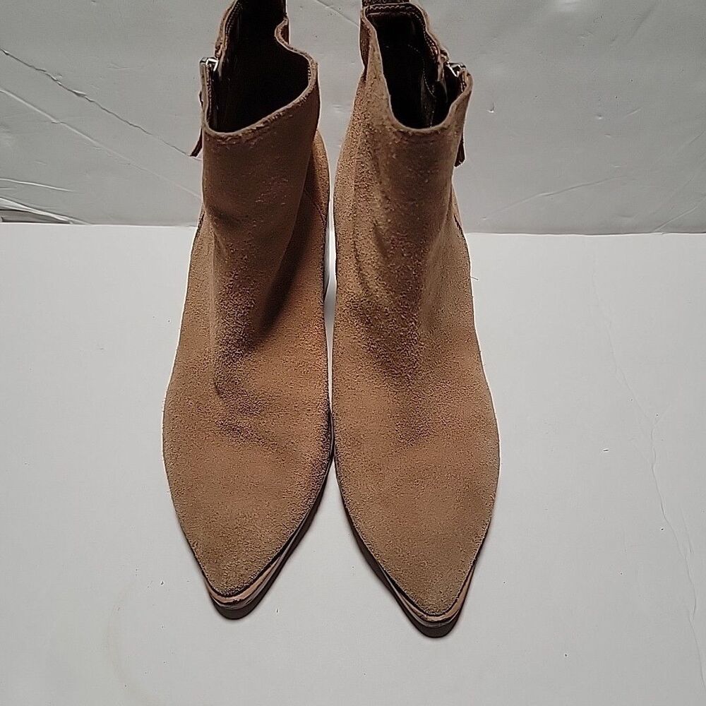 Treasure & Bond Cognac Suede Leather Zip Ankle Boots Womens Size 6.5 M